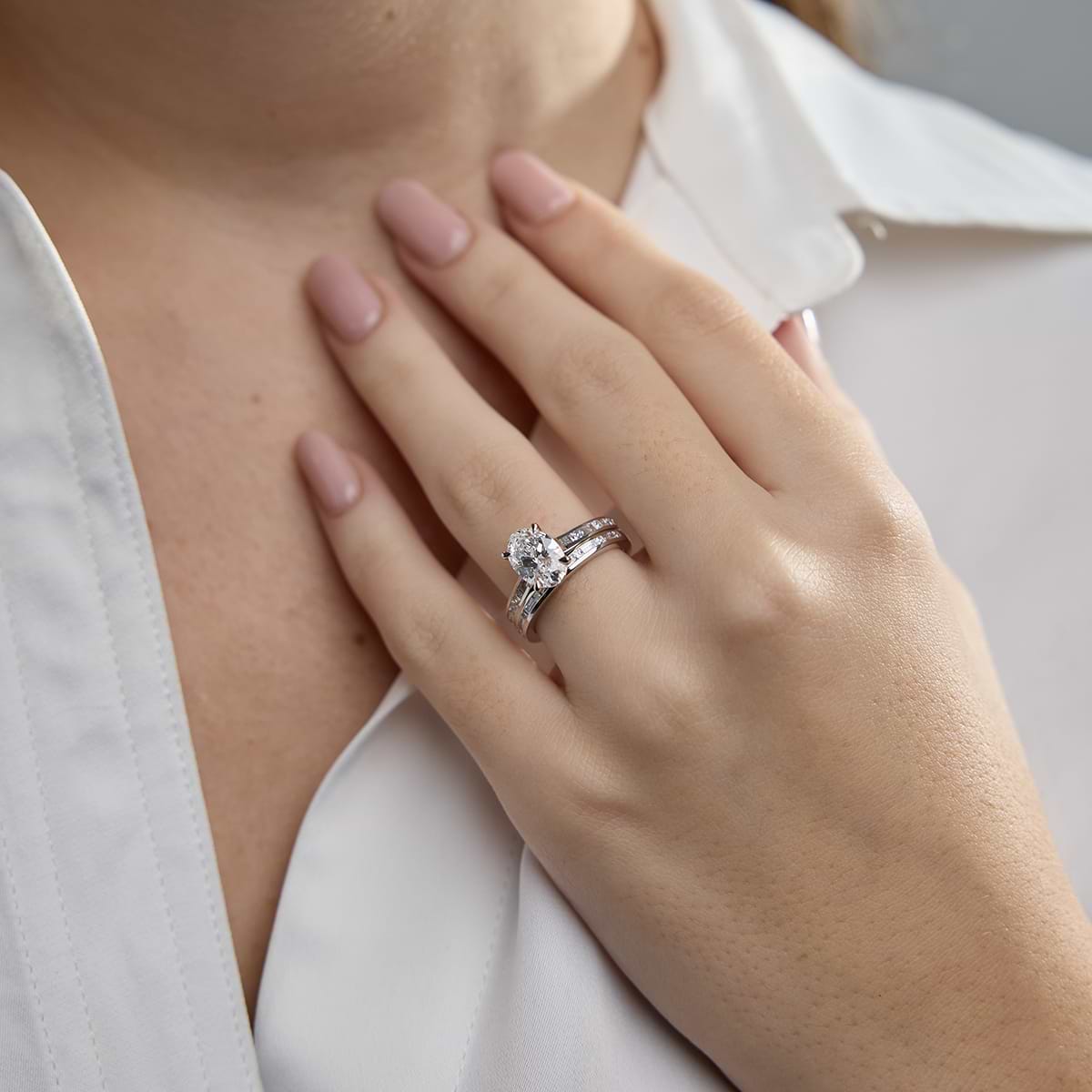 1 7/8 ctw Cushion Lab Grown Diamond Hidden Halo Engagement Ring